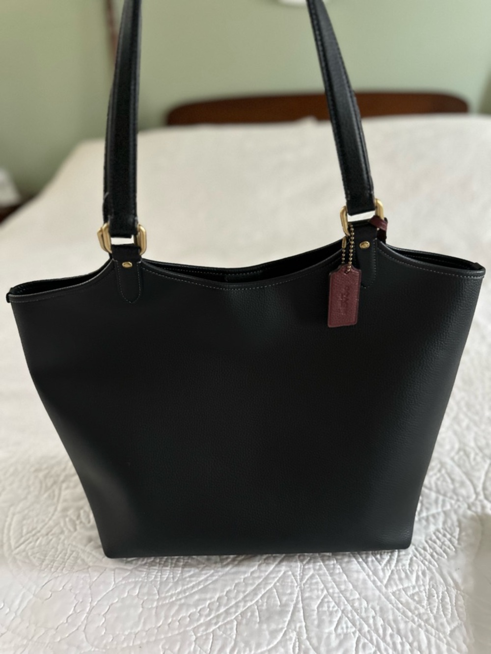 Coach Day Tote in Black with Brown Signature Canvas Wristlet - Picture 2 of 8